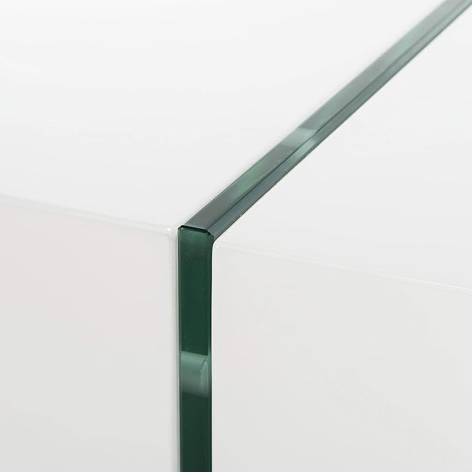Safavieh Home Jacob White and Glass Leg Coffee Table