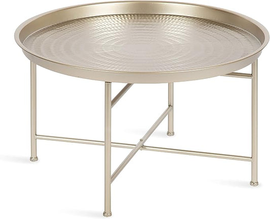 Kate and Laurel Mahdavi Modern Coffee Table, 26 x 26 x 16, Silver, Unique Coffee Table with Sophisticated Design