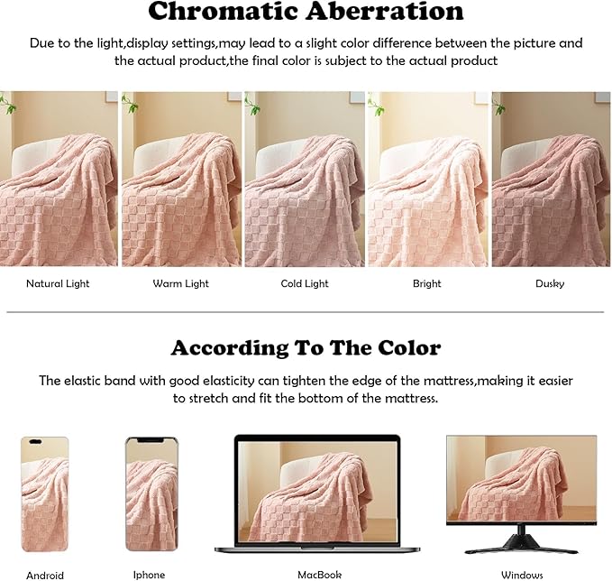 NEWCOSPLAY Super Soft Throw Blanket Pink Premium Silky Flannel Fleece 3D Checkered Lightweight Bed Blanket All Season Use (Pink Checkered, Throw(50"x70"))