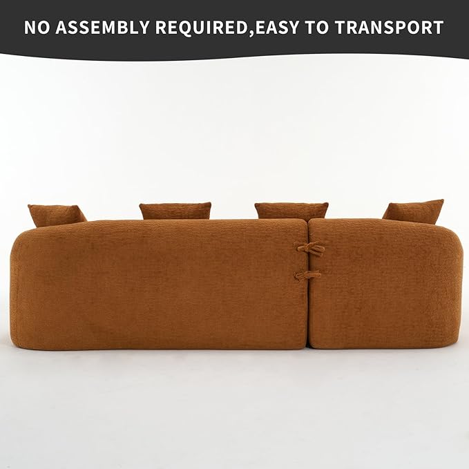 KEIKI L-Shaped Chenille Modular Sectional Couches with Chaise Lounge & 4 Pillows, 3 Seater Oversized Upholstered Luxury Plush Cloud Sofa for Living Room Apartment, Full Sponge Compression