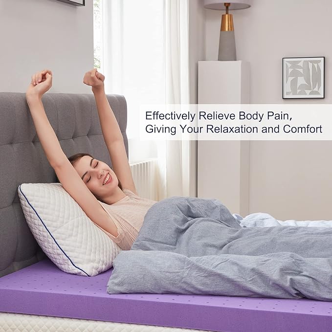 SINWEEK Mattress Topper Twin XL, 2 Inch Gel Memory Foam Mattress Topper College Dorm Ventilated Soft Mattress Pad, Bed Topper, CertiPUR-US Certified