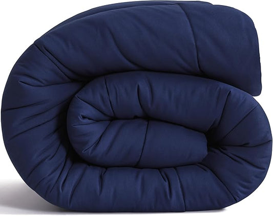 NTBAY King Comforter - Down Alternative Duvet Insert, All Season Bedding Quilted with Corner Tabs, Machine Washable, Soft Comforter Only, Navy Blue