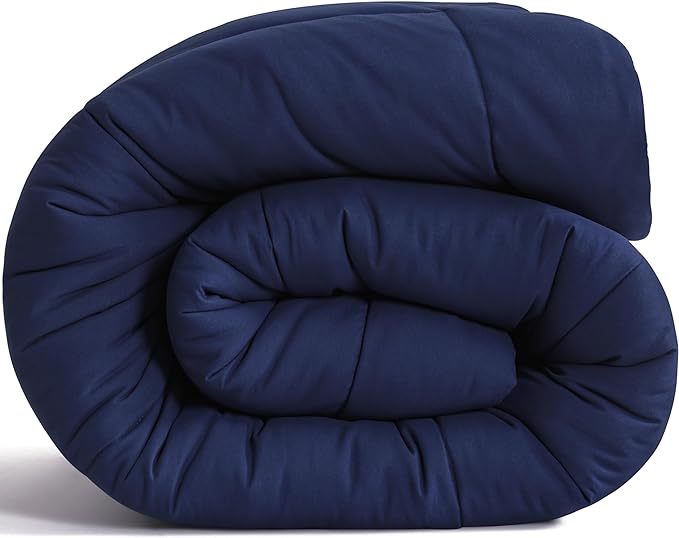 NTBAY Twin Comforter - Down Alternative Comforter Duvet Insert, All Season Bedding Quilted Duvet Insert with Corner Tabs, Machine Washable, Navy Blue