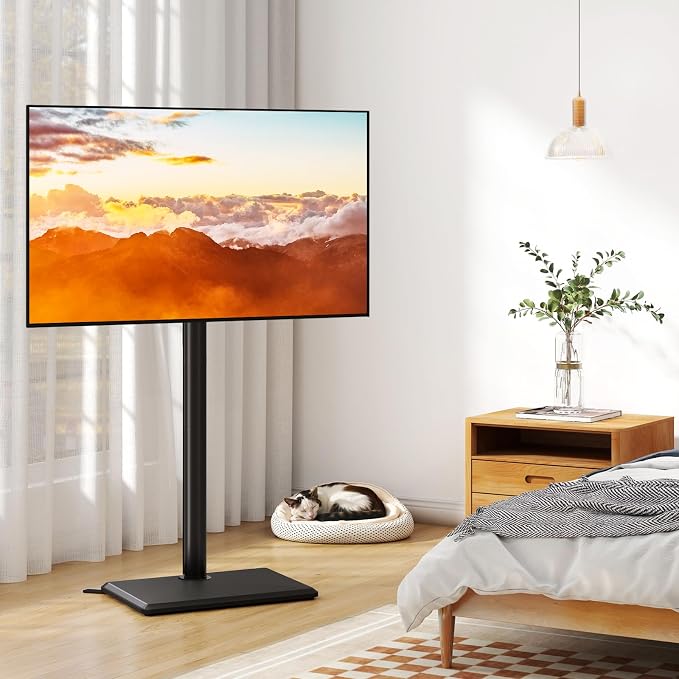 TVON Universal Floor TV Stand with Mount for Most 32-60 Inch TVs up to 88lbs, Height Adjustable TV Floor Stand with Wood Base for Space Saving, Tall Floor TV Stand for Bedroom, Corner & Living Room - Image 8