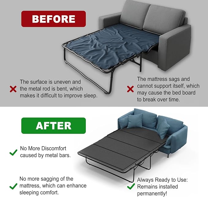 Imperius Heavy Duty Sofa Bed Support Board, Pull Out Couch Mattress Board, No Assembly Needed,Twin Size 30''x 60''