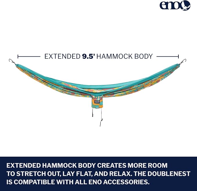 ENO, Eagles Nest Outfitters DoubleNest Lightweight Camping Hammock, 1 to 2 Person, Special Edition Colors, ATC - Image 2