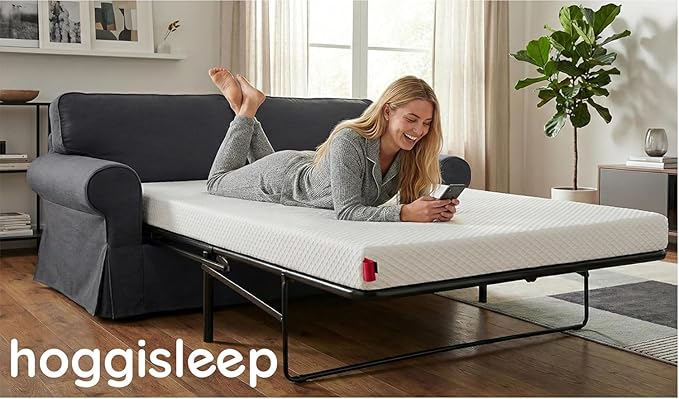 Full, 4.5 Inch Sleeper Sofa Bed Mattress - 52x72, Aquasoft Memory Foam, Medium Firm, Breathable Diamond Soft Cover Fabric, Certified Only Safe Foams, Bed in a Box Mattress Made in USA (Full)