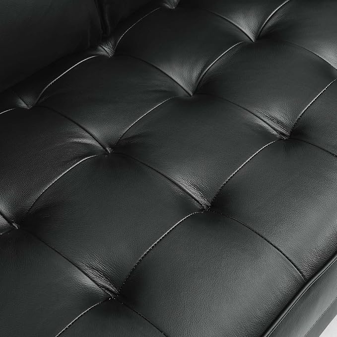Modway EEI-5870-BLK Valour Leather Loveseat, Black
