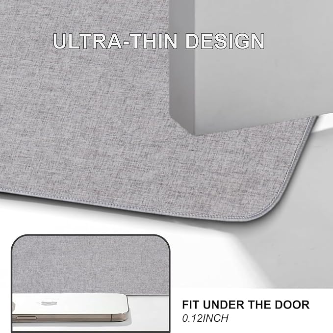 1/10 Inch Ultra Thin Indoor Door Mat, Long-Lasting & Maximum Non-Slip Rubber Backing, Washable & Stain-Resistant Entryway Mat with Powerful Dirt Trapper for Hallway and Kitchen, 47"x24", Gray - Image 3