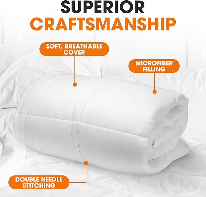 Cheer Collection Duvet Insert-Down Alternative Comforter, Ultra Plush Goose Down Alternative Comforter Twin Size, Premium Bedding for Luxurious Comfort, Machine Washable