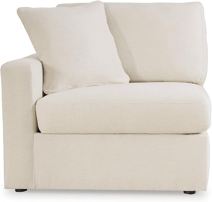 Signature Design by Ashley Modmax Stain Resistant Modern Modular L-Shaped 4-Piece Sectional with Reversible Cushions, Removable Covers, USB Ports and 3 Accent Pillows, White