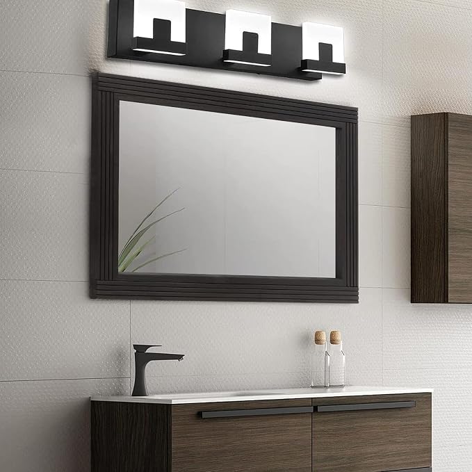 YOSHOOT Hand-Made Wooden Spliced Wall Mirror for Bathroom, Rustic Farmhouse Vanity Mirror, Décor Wall Art, Solid Wood Frame, Vertical or Horizontal Hanging - Image 3