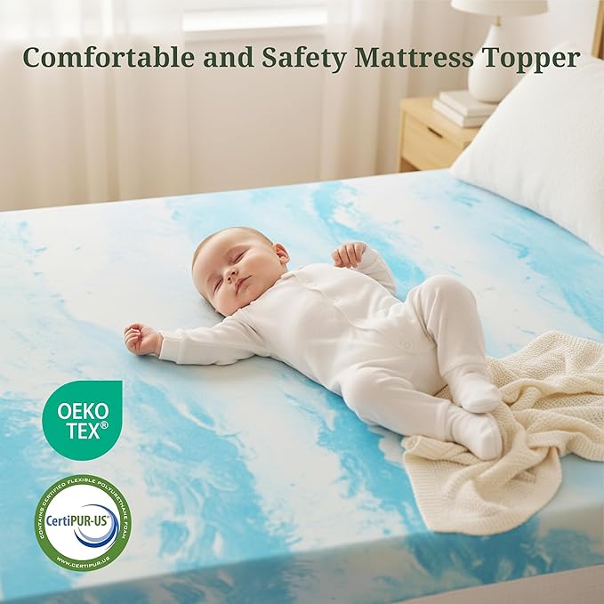 4 Inch Queen Mattress Topper, Gel Memory Foam Mattress Pad, Ventilated Bed Topper for Pressure Relief, CertiPUR-US Certified