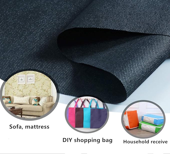 Olgamo Non-Woven Fabric high-Density and Thickening Renovation Sofa DIY Home (60 in * 3 Yds, Black)