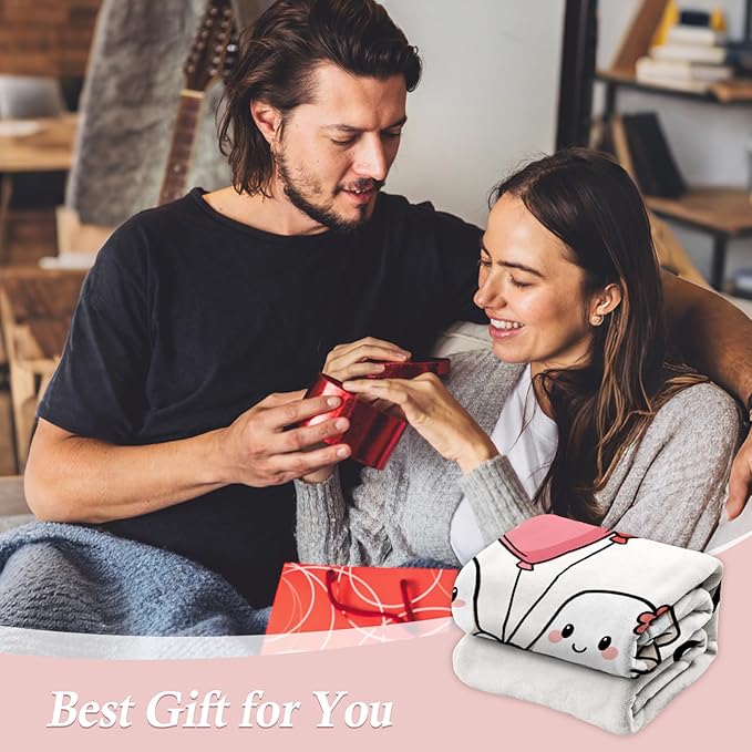 Anniversary Romantic Gifts for Women Men, Soft Flannel Love Blanket, Valentines Anniversary Birthday Gifts for Girlfriend Boyfriend, Engagement Wedding Gift for Wife Husband - 50’’ x 60’’