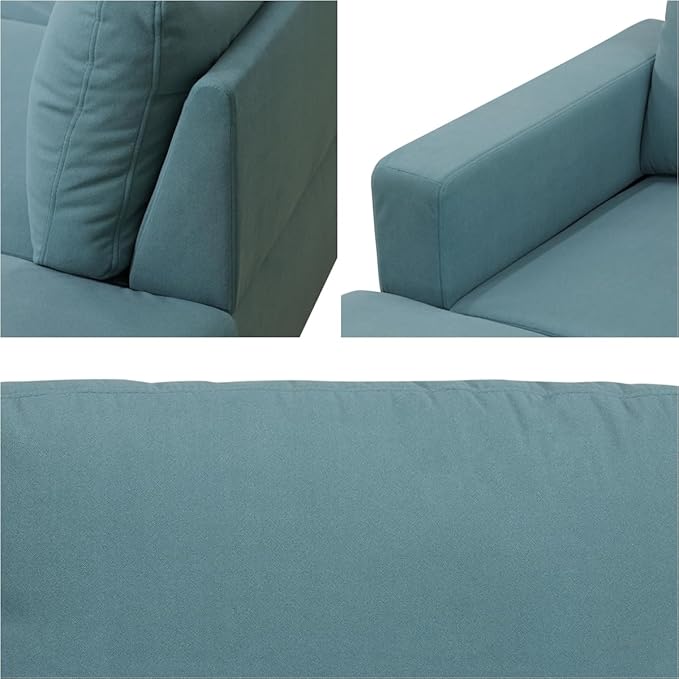 L Shaped Sectional Modern Sofa - Convertible Leather Sleeper Bed Couch Set with Reversible Chaise, Lounge Modular Cloud Couch for Living Room Apartment