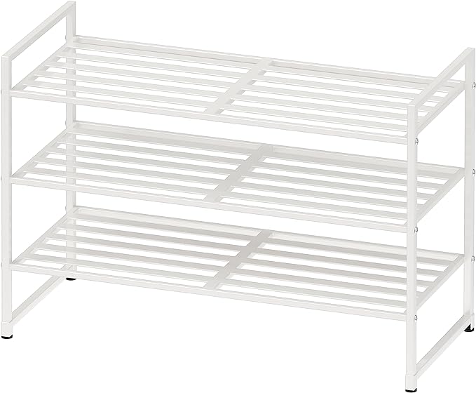 Simple Houseware 3-Tier Stackable Metal Panel Shoes Rack, White by SimpleHouseware