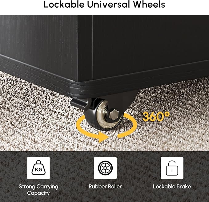 homary Coffee Table with Stools, Black 3-in-1 Modern Lift-Top Folding Center Table with Hidden Storage, Casters, and Lockable Wheels ¨C Convertible Dining & Office Table for Living Room