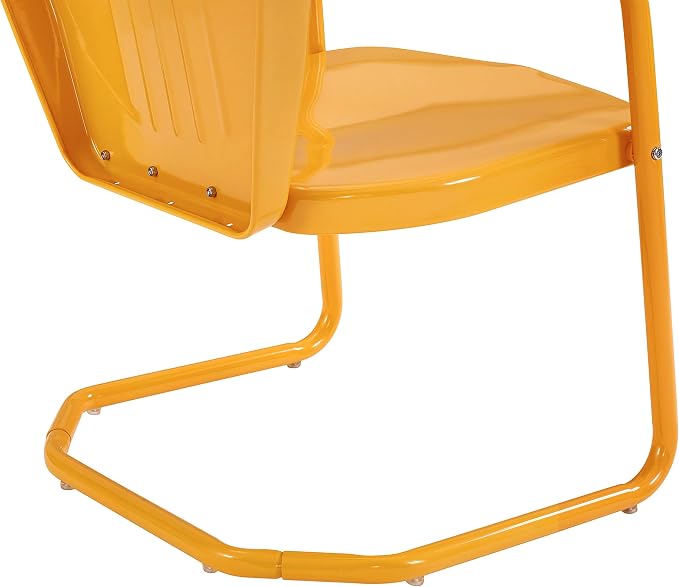 Crosley Furniture Griffith Outdoor Chair, Retro Metal Patio Chairs for Dining, Porch, Deck, Balcony, Tangerine - Image 14