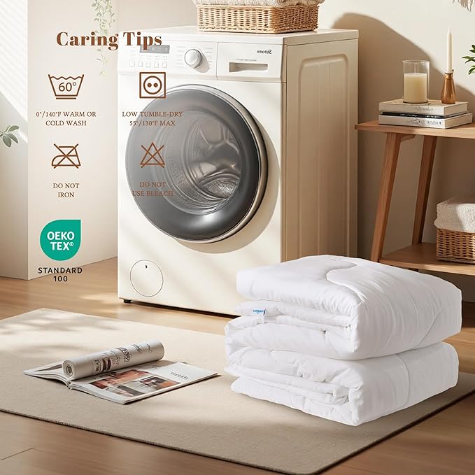 Queen Size Comforters Duvet Insert,Soft Down Alternative with Corner Tabs,Quilted Comforters for All Seasons,Machine Washable, Queen 88 x 88 Inches