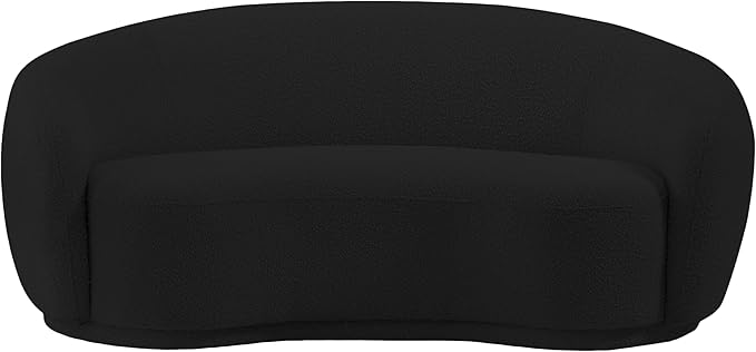 Meridian Furniture 693Black-L Hyde Collection Modern | Contemporary Boucle Fabric Upholstered Loveseat, Black, 64" W x 38" D x 27.5" H