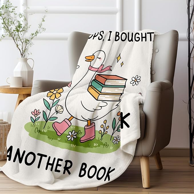 Book Lovers Gifts for Women, Flannel Soft Reading Blanket Decor, Reading Accessories for Bookish Bookworm Reader - I Bought Another Book - 50" x 60"