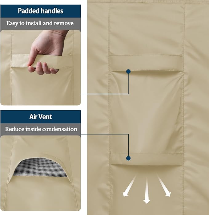 Easy-Going Rectangle Patio Furniture Cover Waterproof Outdoor Dining Table and Chair Cover Anti-UV Outside Sectional Sofa Set Covers (74"L x 47"W x 28"H, Camel) - Image 6