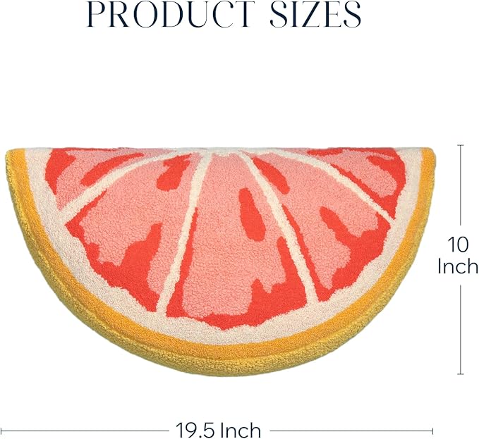 Phantoscope Fruit Shaped Pillows Series Grapefruit Shaped Throw Pillow, Fun Home Decor of Fruit Themed Shaped Cushions, Decorative Shaped Pillow for Couch Bed, Pink and Yellow, 19.5 x10 inches