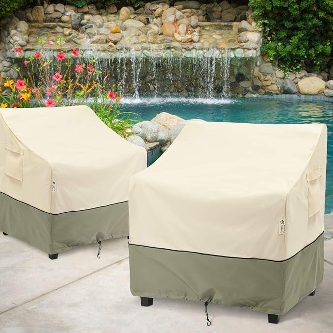 COSFLY Outdoor Furniture Patio Chair Covers Waterproof, Lounge Deep Seat Cover, Lawn Furnitures Covers Fits up to 29W x 30D x 36H inches(2 Pack) - Image 8