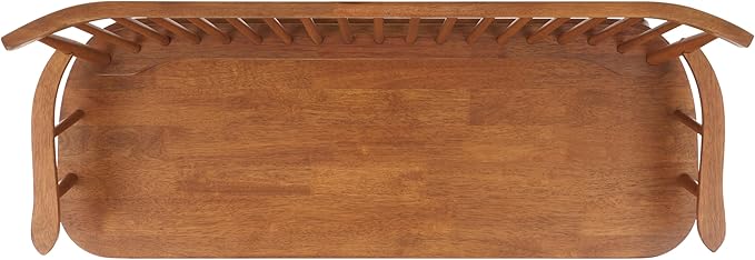 SAFAVIEH Home Collection Addison Farmhouse Honey Solid Wood Windsor Spindle Loveseat Bench