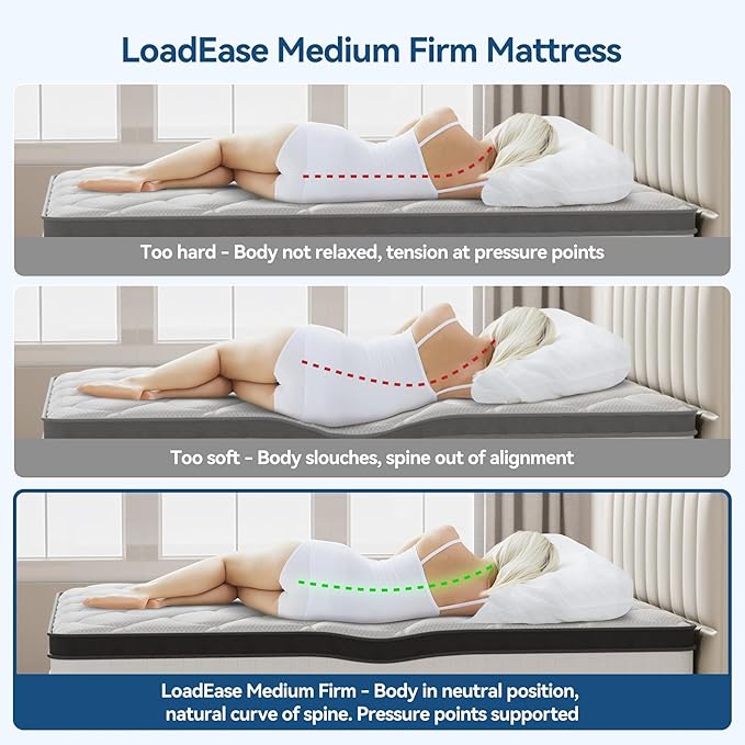 Mattress Queen Size, 12 Inch Queen Hybrid Mattress in a Box, Medium Firm Memory Foam & Individually Wrapped Pocket Springs for Pain Relief, Motion Isolation, Edge Support, 80x60x12