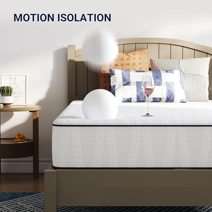 Novilla 6 Inch Twin Mattress in a Box, Hypoallergenic & Back Pain Relief, Hybrid Twin Mattresses with Smarts Coils, Fiberglass Free CertiPUR-US Certified Colchones No Box Spring Needed
