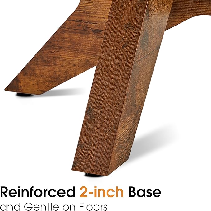 ivinta Round Glass Coffee Table, 31.5" Modern Center Table with Tempered Glass and MDF Legs for Living Room, Office, Tree (Rustic Brown)