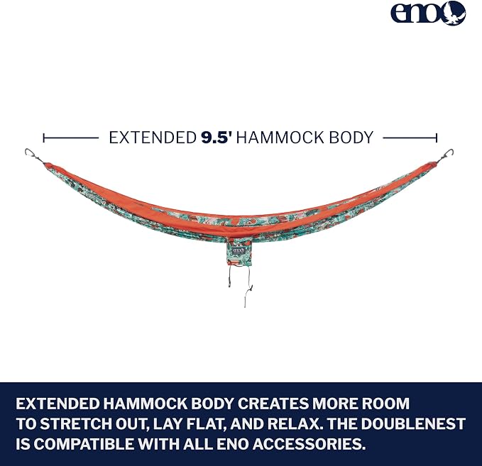 ENO, Eagles Nest Outfitters DoubleNest Lightweight Camping Hammock, 1 to 2 Person, Special Edition Colors, ATC - Image 2