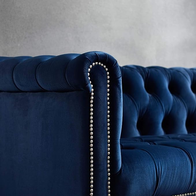 Modway EEI-3065-MID Heritage Upholstered Velvet Armchair, Midnight Blue