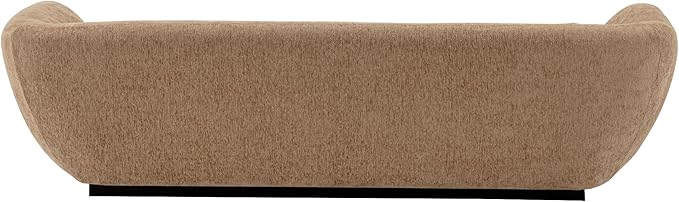 Manhattan Comfort Ulka 96-Inch Contemporary Boucle Sofa for Living Room with Premium Pine Wood Frame, Metal Base, High-Density Foam Padding & 2 Bolster Pillows, Light Brown