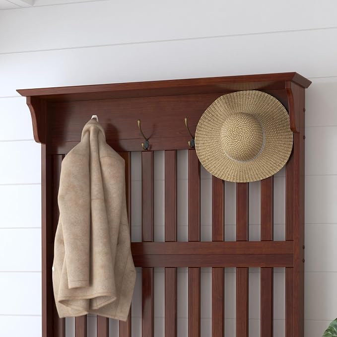 Homestyles General Line Cherry Hall Tree with Bench - Image 6
