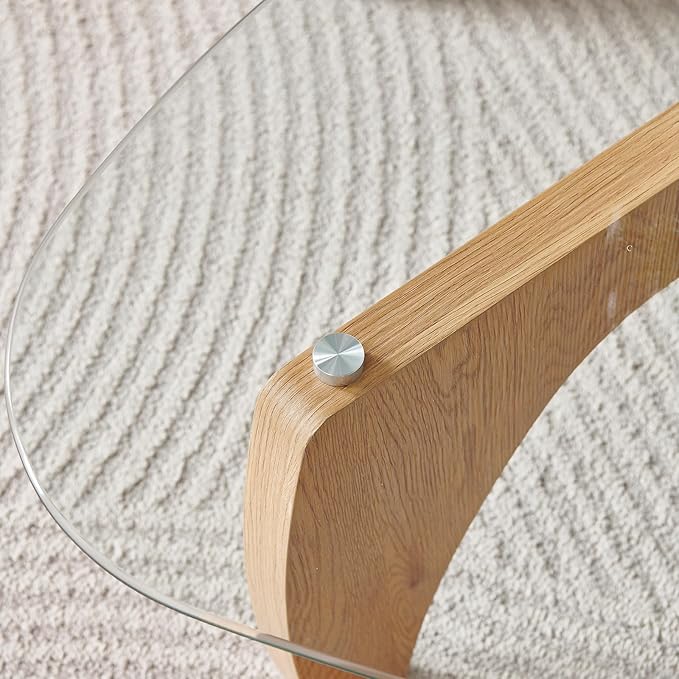 Btrpily Wooden Coffee Table - Modern Triangle Side Table， Contemporary, Stylish, High-End Furnishing for Your Living Room (Nature Wood, Triangle)