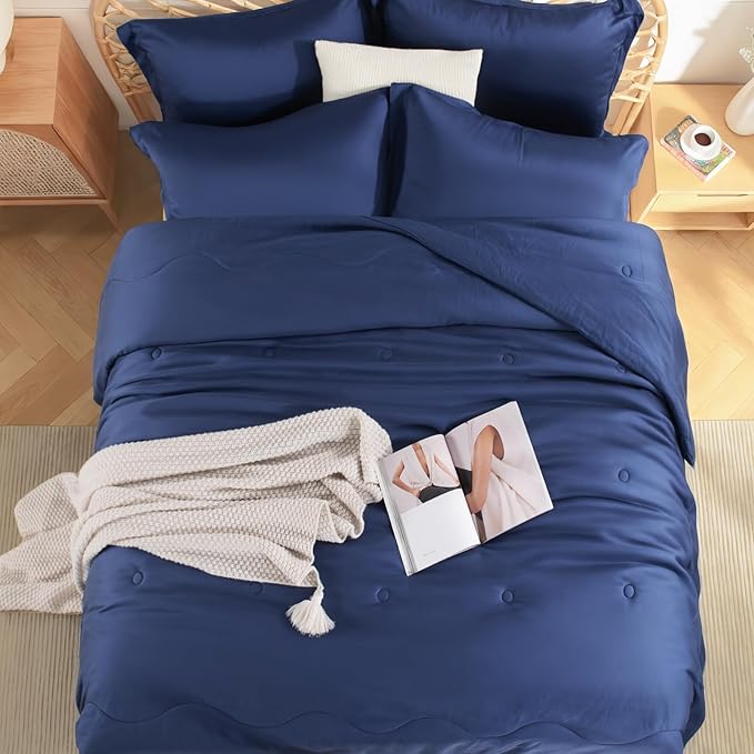 NEXHOME PRO 100% Viscose Derived from Bamboo Comforter King Size - Cooling & Moisture-Wicking Bedding - All Season Lightweight Design - Natural Organic King Duvet Insert