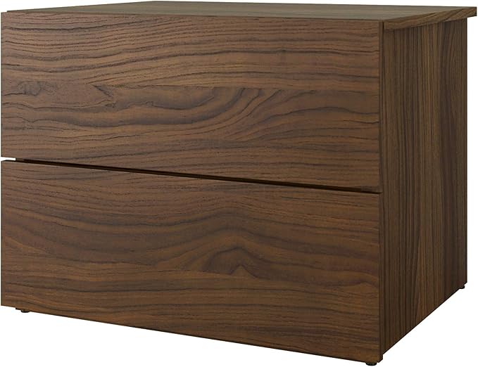 Nexera 3-Piece Bedroom Set with Bed Frame, Headboard & Nightstand, Full|Walnut & Black