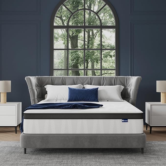 Avenco 12 Inch Full Size Mattress in a Box, Medium Firm Independent Pocket Springs Mattresses for Motion Isolation, Strong Edge Support, CertiPUR-US Certified