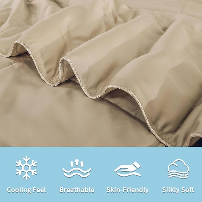 NEXHOME PRO Viscose from Bamboo Comforter King Cooling Lightweight Duvet Insert, Organic Natural Summer Bedding Blanket for Hot Sleepers,8 Corner Tabs 90" L x 106" W