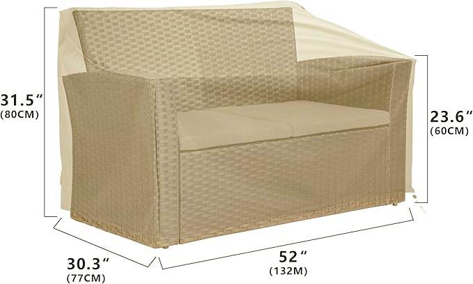Patio Furniture Covers,Outdoor Furniture Cover Waterproof,Patio Furniture Set Covers for 4 Piece Outdoor Conversation Set,Patio Covers Set (Beige) - Image 5
