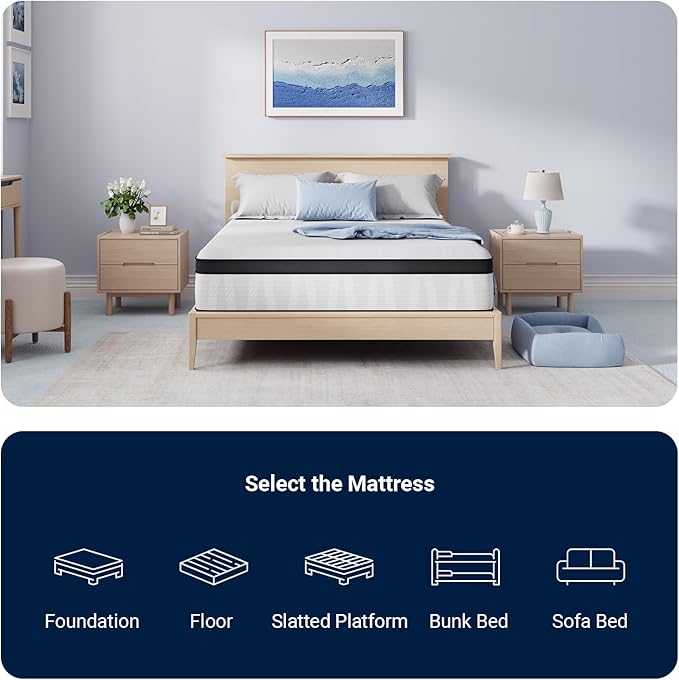 Avenco Queen Mattress, 12 Inch Queen Size Hybrid Mattress in a Box, Medium Firm Bed with Pocket Springs for Motion Isolation, Strong Edge Support, Breathable Comfort, CertiPUR-US Certified