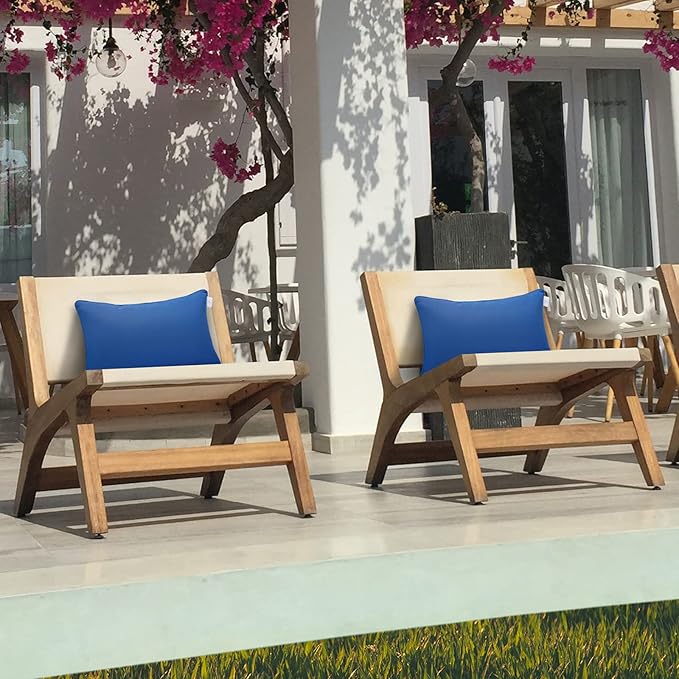 JMGBird Outdoor Pillows Water-Repellent Set of 2 Outdoor Throw Pillows with Insert Included 12×20 Inch Outdoor Lumbar Pillows for Patio Furniture