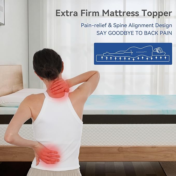 Firm to Extra Firm Mattress Topper Full Size 3 Inch, Pain Relieving Foam Bed Topper for Extra Support, Gel Memory Foam&High-Density Foam Mattress Pad, CertiPUR-US Certified