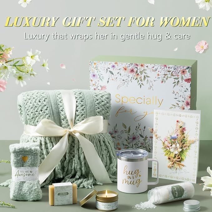 Self Care Gifts for Women Get Well Soon Gifts, Mothers Day Birthday Gifts for Women Care Package, Sympathy Gift Baskets Spa Gifts Thinking of You Inspirational Gifts for Mom Her Sister Grandma Friends