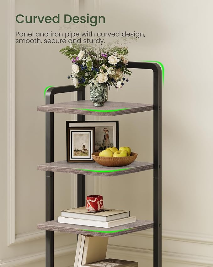 CHOEZON 6-Tier Vertical Shoe Rack, Narrow Shoe Tower, Corner Shoe Storage Organizer, Shoe Shelf, for Small Spaces, Industrial Style, for Entryway, Hallway, Living Room, Greige and Black TXJ06BG - Image 7