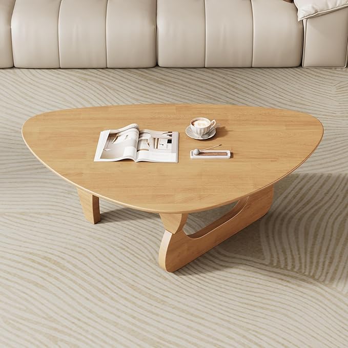 Mid Century Modern Coffee Table - Wooden Coffee Table for Living Room,Center Table Suitable for Bedroom Living Room Reception Office Tables (Wood, Small 34.5 * 23.5 * 16in)