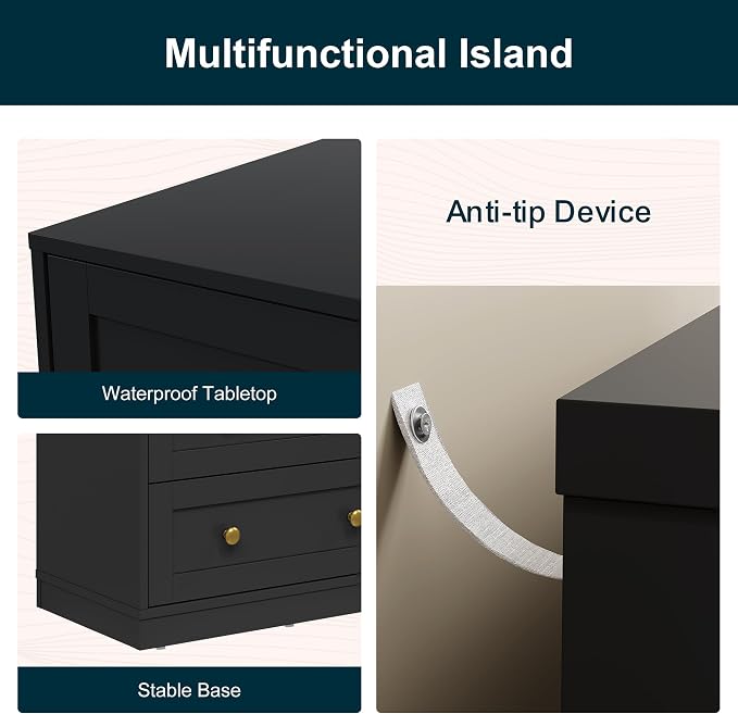 RoyalCraft Black 3 Drawer Dresser Set of 2, Small Dresser for Bedroom, Wood Nightstand with Drawers, Modern Chest of Drawers for Closet, Living Room, Entryway - Image 4